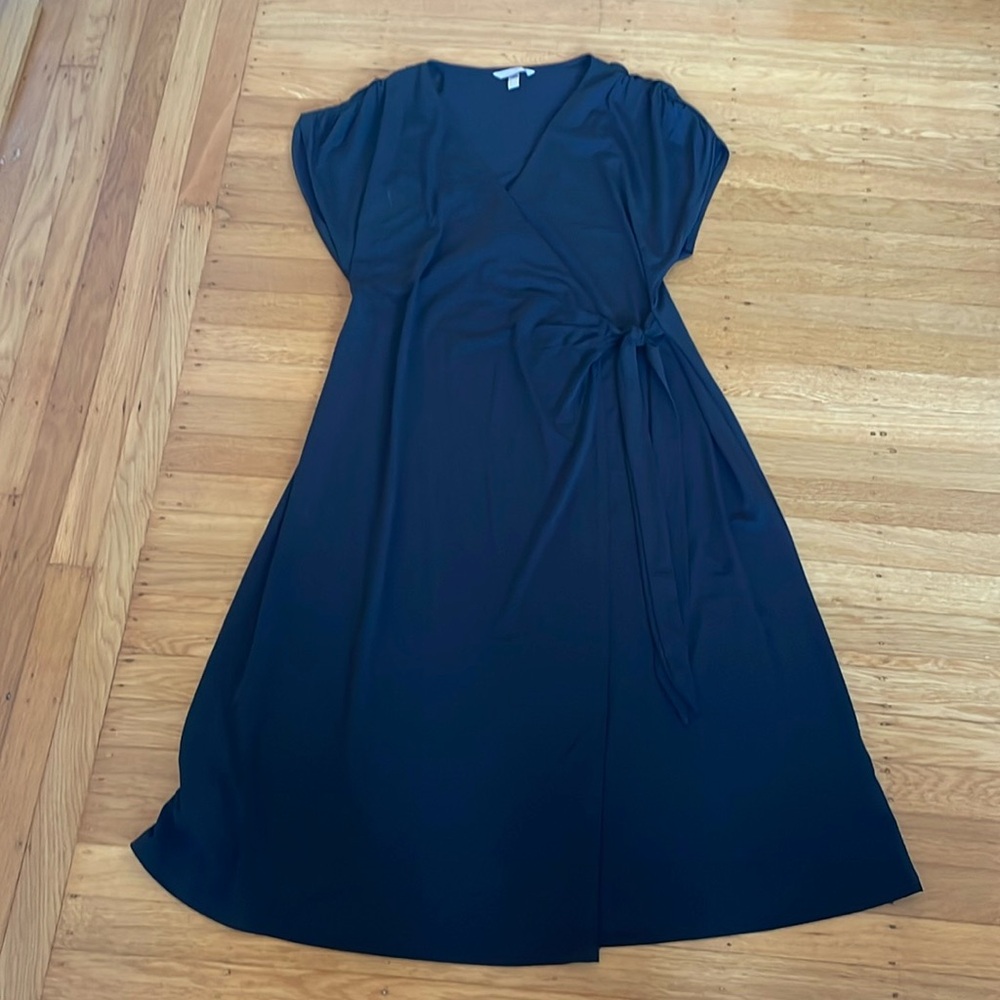 H&M black wrap dress size L